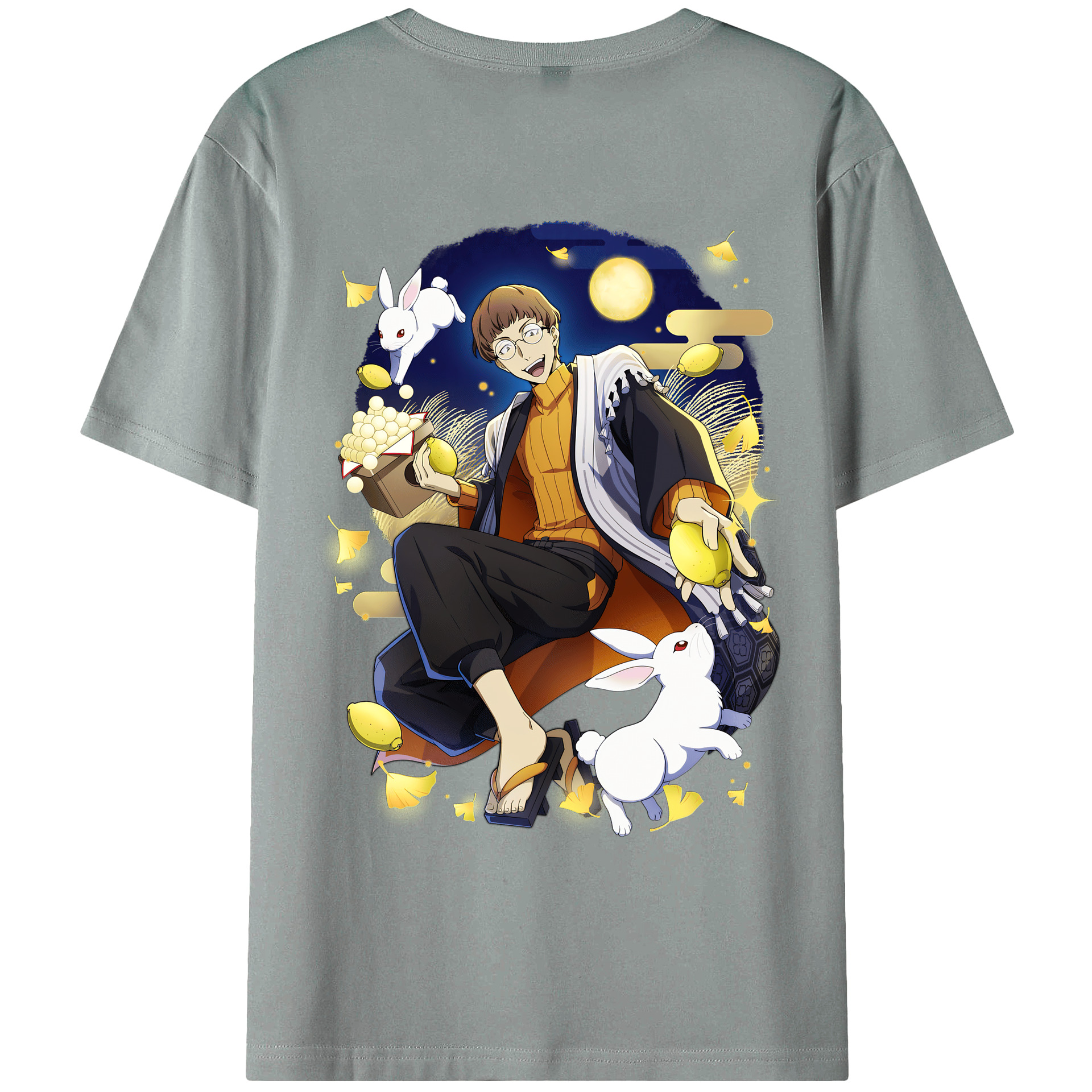 （画像用） 文豪ストレイドッグス Bungo Stray Dogs 綿100％ メンズ半袖Tシャツ（バックプリント） 通気性